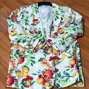 LC Lauren Conrad Colorful Fruit Print Blazer